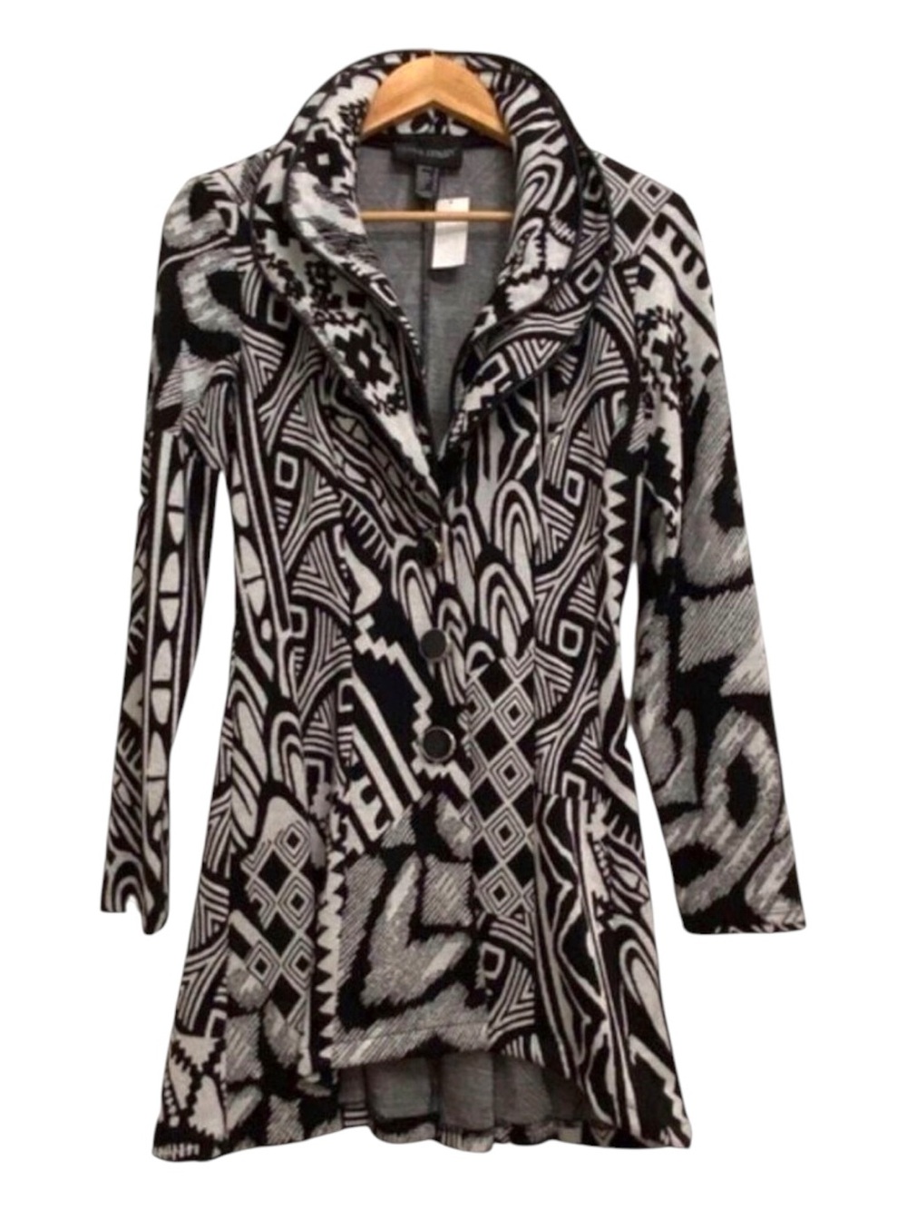 NWT Frank Lyman bold black white patterned statement blazer 6 office siren